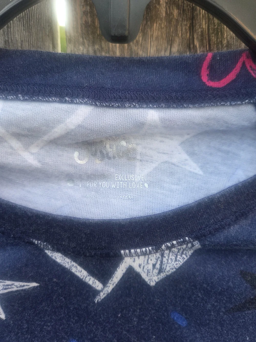 Justice Navy Long Sleeve Tee with Stars & Hearts